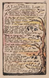 無邪気さと経験の歌、プレート52、失われた少女（ベントレー51） 作： William Blake